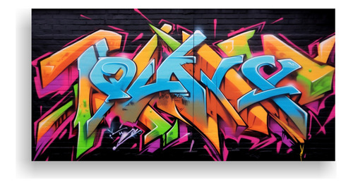 100x50cm Cuadro Berok 3d Flechas Graffiti Bastidor Madera