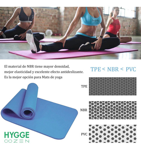 Imagen 6 de 8 de Colchoneta Mat Nbr 10mm Antideslizante Yoga Fitness Pilates