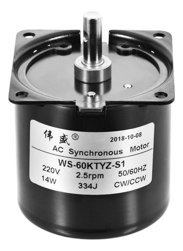 Motor Sincrónico Ac220v Ws-60ktyz-s1 2.5 Rpm 50-60 Hz 14w/c