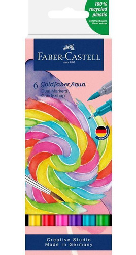 Set 6 Marcadores Goldfaber Aqua Candy Faber Castell - Mosca