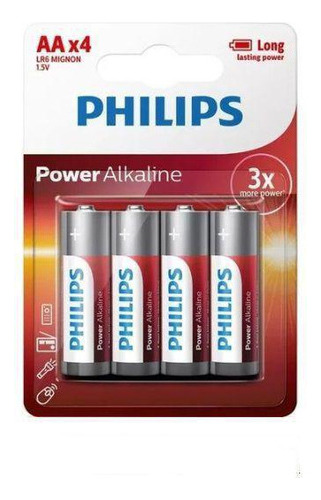 Pilha Philips Power Alkaline Aa Com 4 Unidades