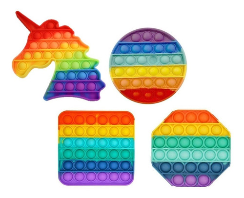 Imagen 6 de 7 de Pop It Multicolor Original Importado Anti Estres Silicona