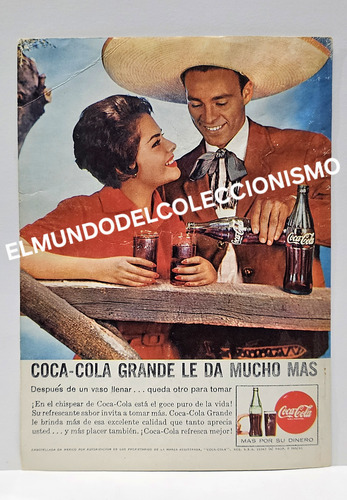 Antigua Publicidad Anuncio De Papel De Refrescos Coca Cola (Usado)