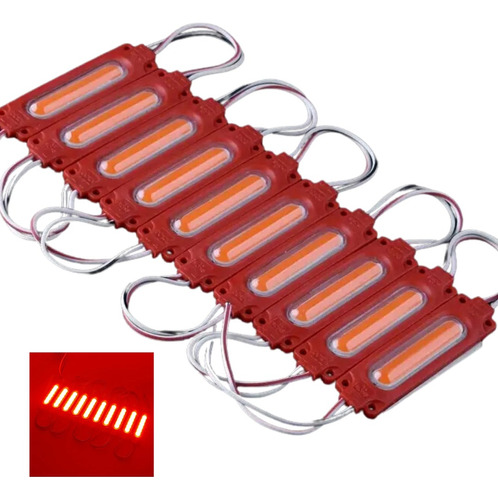 Modulo Regleta Led Cob 12v Color Rojo Multifincional Pack 10