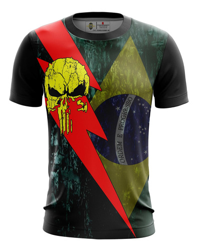Camiseta Camisa Caveira Justiceiro Academia- Brasil