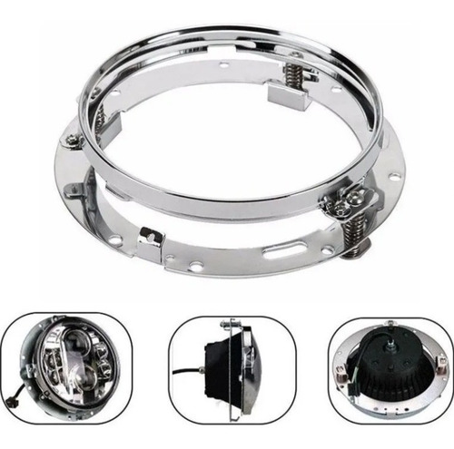 Sujetador Base Faro Metal Para Unidad 7 Auto Moto Harley