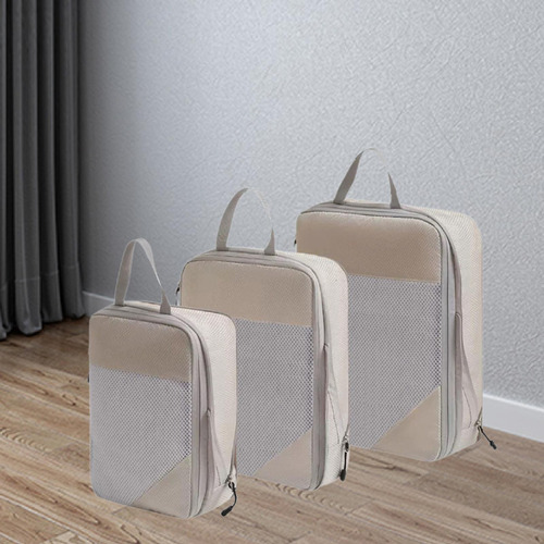 O, Conjunto Bolsas Almacenamiento Comprimido For Beige .