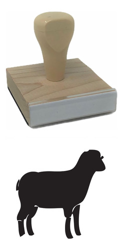 Sello Goma Oveja Madera Animal 2 X 2 