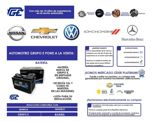 Batería Acumulador Premium Mercury Zephyr 4.2 L 1981 1982 G
