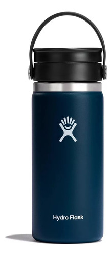 Termo Hydro Flask- Botella para Café de Acero Inoxidable Color Índigo con Tapa Flex Sip Lid - 473ml / 16oz Wide Mouth with Flex Sip Lid Cap