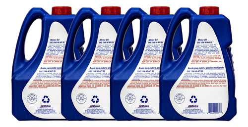 20 Litro De Aceite Mineral Ac Delco 15w40 Sl Garrafas 5l