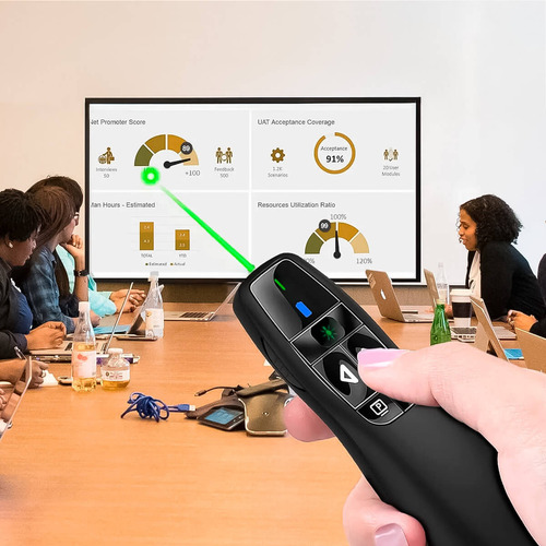 Apresentador Passador De Slides Sem Fio Com Laser 30m Alcanc