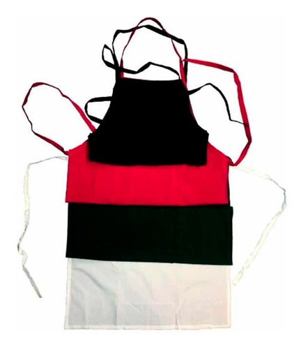 Imagen 2 de 6 de Delantal 100% Polyester Ideal Restaurante Cocina Negro