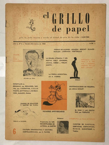 Revista El Grillo De Papel N°6 1960