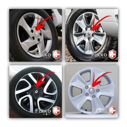 Imagem 5 de 7 de 4 Calotinha Centro De Roda Renault Duster Clio Sandero Prata
