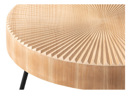 Juego De Mesa Auxiliar Moderna 2 Piezas Redonda Madera