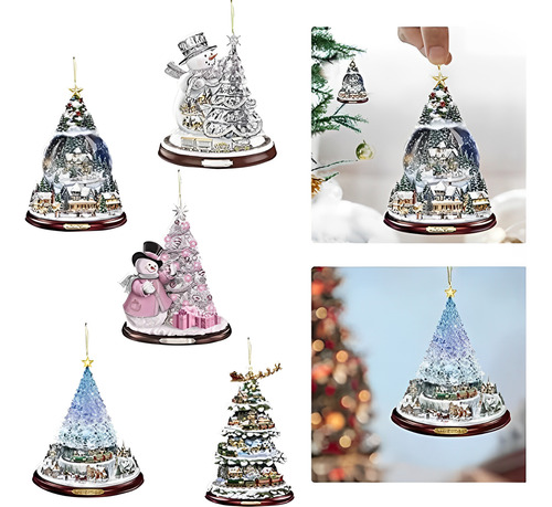 8 Muñecos De Nieve Adornos Colgantes Para El Árbol De Navida