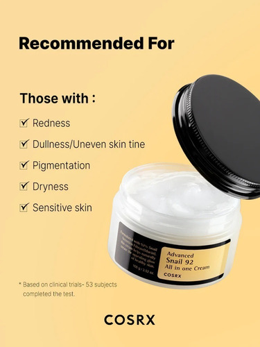 Crema Advanced Snail 92 All In One Cream Cosrx Hidratante Dí Sensible Día/noche