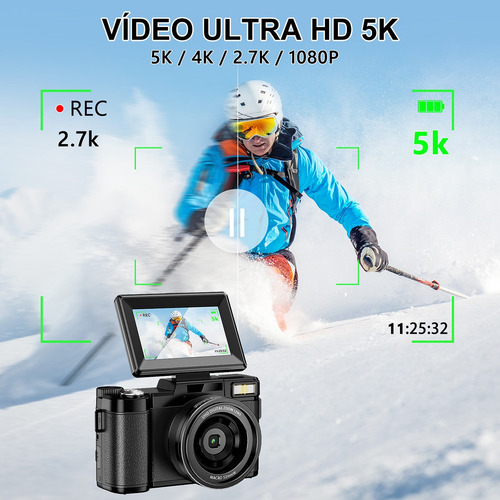 Video Cámara Digital 5k Fhd Cámara 64mp 18x Zoom Principiant