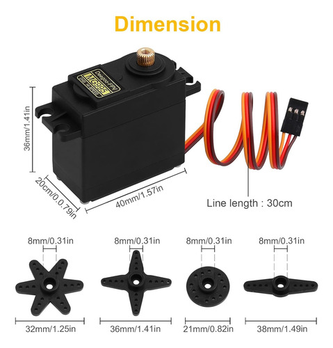 5 Pzas Servomotor Mg995 15kg Towerpro Arduino Servo Motor
