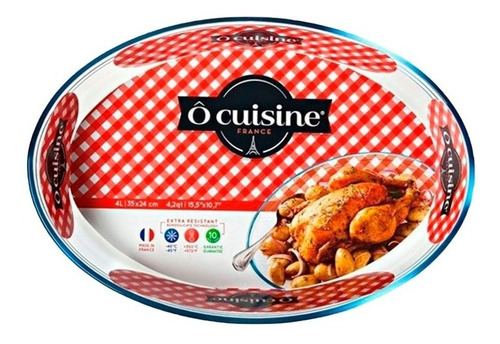 Fuente Asadera Oval Ovenware O'cuisine Vidrio Templado 2 Lts