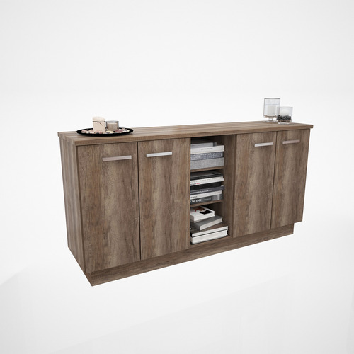 Buffet Bahiut Para Comedor Living Boston 160 Dl856rng - Delos Color Roble Nebraska Gris