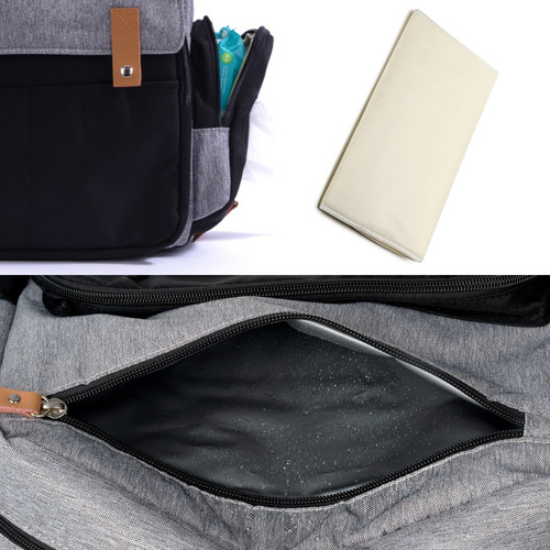 Mochila Land Luxury Cor Cinza E Preto Com Trocador