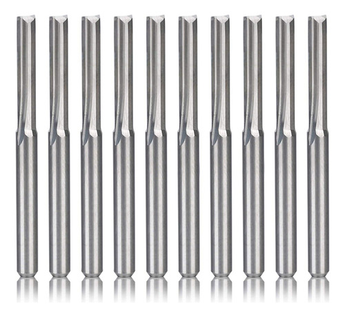 Brocas De Fresado Cnc Queenly-10 Piezas Con 2 Ranuras Rectas