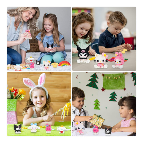 Kawaii Mini Building Blocks, 8 Piezas Lindas Figuras De Anim