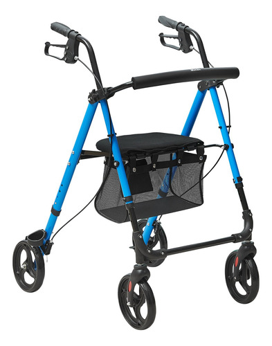 Andadera Caminador Con Asiento Y Canasta Manijas Ajust.