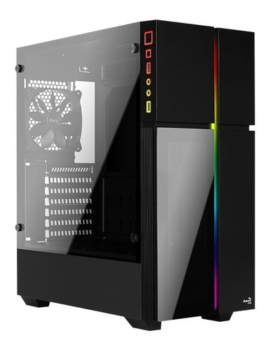 Gabinete Gamer Aerocool Playa + 2 Fans Rgb Mid Tower Black !