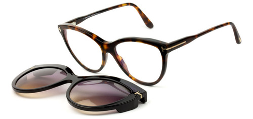 Óculos Tom Ford Clip-on Havana Brilho Tf5772-b 052 65mm 