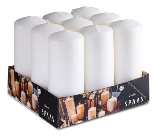 Spaas - Velas Blancas De Pilar  Paquete De 9 | Velas De .