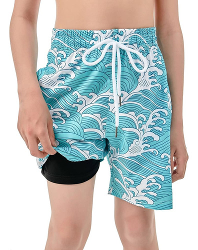 Irelia Boys Swim Trunks With Boxer Brief Liner Compression S