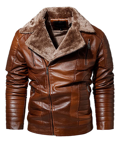 Chaqueta De Forro Polar De Cuero F Para Hombre E Invierno