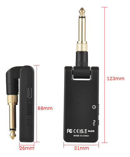 - Transceptor Inalámbrico Y Conector De Guitarra Con