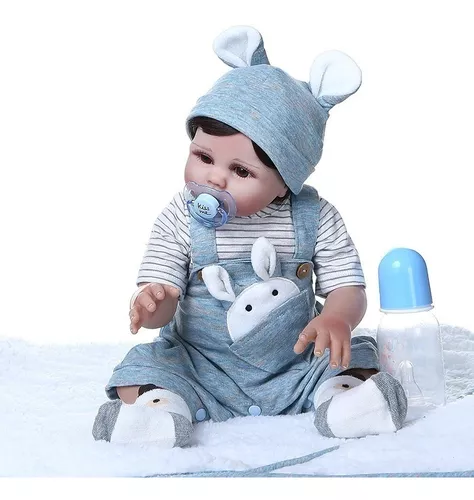 Bebê Lucas de Macacão (Bebe Reborn Menino de Silicone) – Bebe