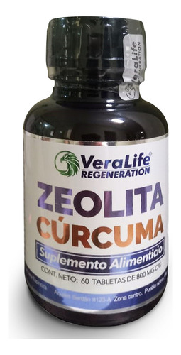 Zeolita Con Curcuma - 60 Tab  Multivitaminico - Veralife Sabor Sin Sabor