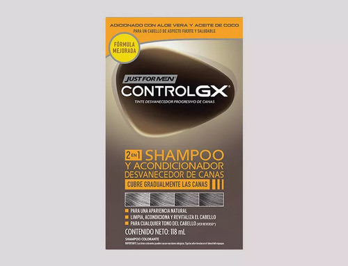 Control Gx Just For Men Color Marrón Champú Pinta Canas