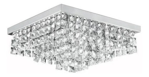 Plafón Lampara Cairel Cristal K9 Acero Cromo 5 Luces G9 Led