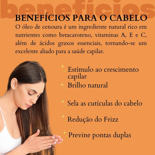 Óleo De Cenoura Para Crescimento Capilar E Nutrição Da Pele