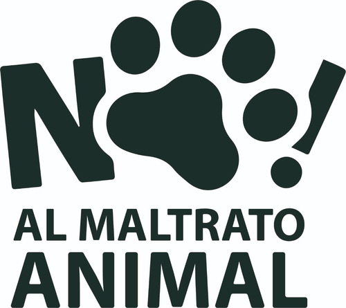 Vinilo Sticker No Al Maltrato Animal Calcomanía Huella Perro