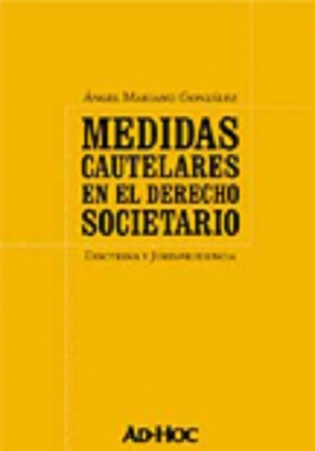 Medidas Cautelares En El Derecho Societario - Gonzalez, Ange
