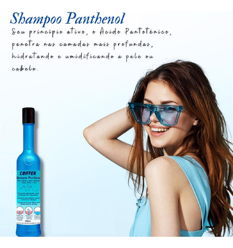 Kit 3 Shampoo Panthenol Coiffer 300ml Hidrata E Umidifica