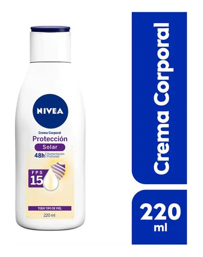 Crema Corporal Nivea Protección Solar Fps 15 220ml