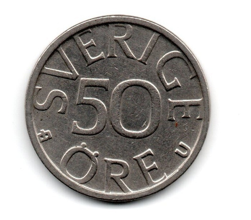 Suecia Moneda 50 Ore Año 1978 Km#855