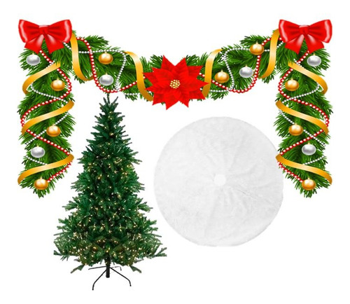 Faldón Pie De Árbol Navidad 90cm - Blanco Invierno