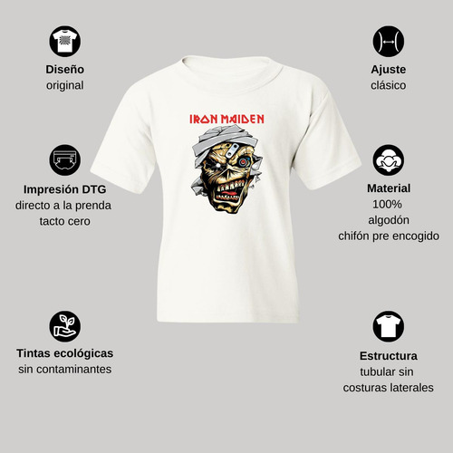 Playera Niño Niña Rock Iron Maiden Póster 898 D