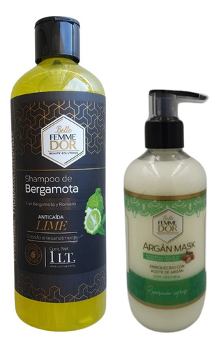 Shampoo Bergamota 1 Litro + Mascarilla Capilar De Argan
