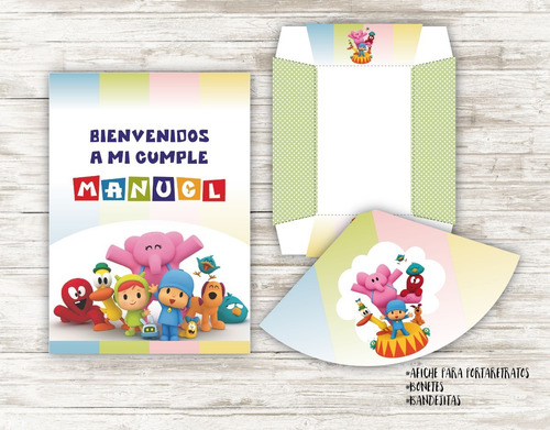 Kit Imprimible Pocoyo - Textos Personalizados